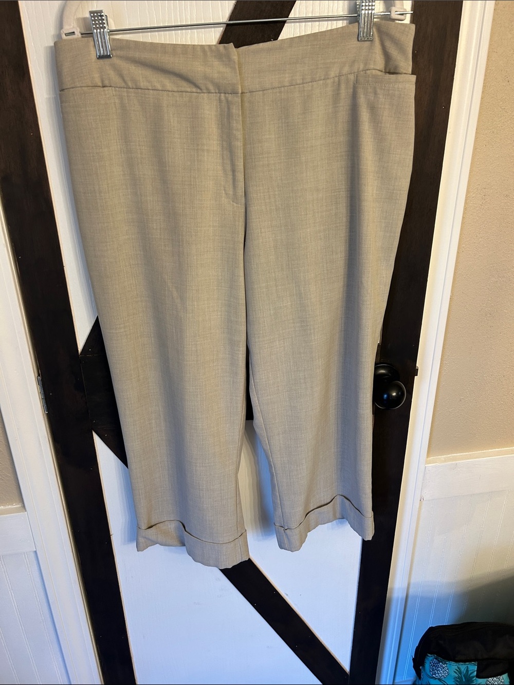 Women's Cropped Dress Pants in Light Taupe